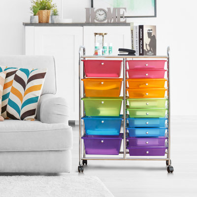 Barksdale 15-Drawer Utility Rolling Organizer Cart