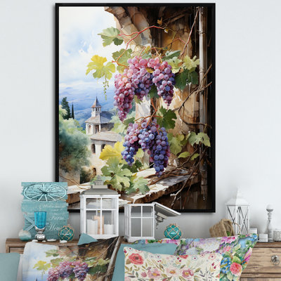 «Purple Green Grapes Vineyard», reproduction d'art sur toile