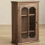 Armoire de rangement murale 17,72 "rétro française noyer noir brun, tablette de présentation pour tasses de cuisine et salle à manger