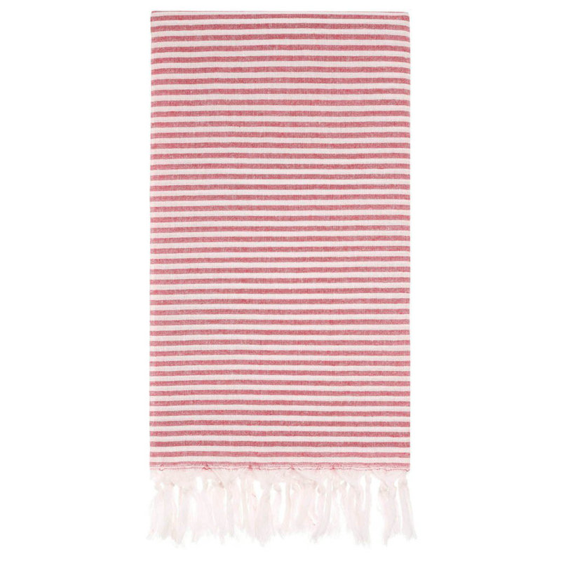 Serviette de plage Billiot en coton turc, Rouge