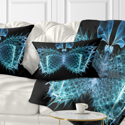  Coussin lombaire abstrait papillon abstrait fractal