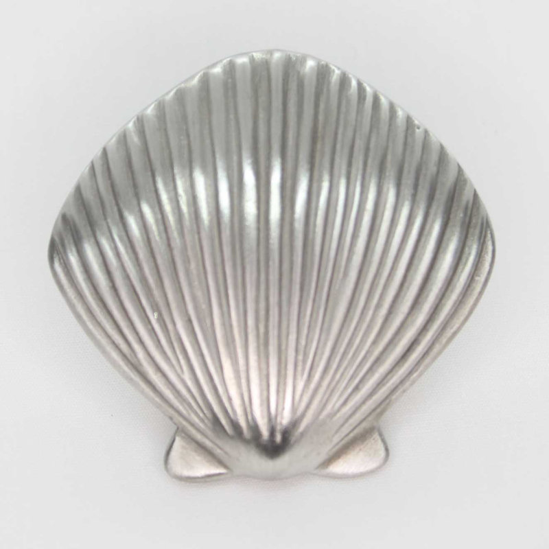 1 1/2" Seashell Knob, 2.5" L x 2.5" W, 1, Brushed Nickel