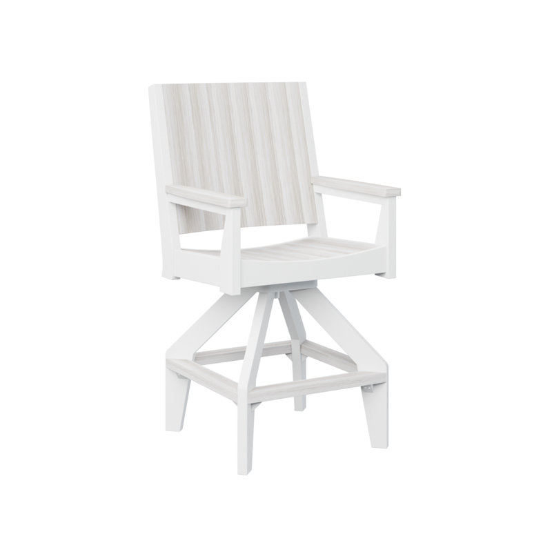 Berlin Gardens Mayhew Regular Top With White Base Chat Swivel Bar Chair, 25.5", Seashell