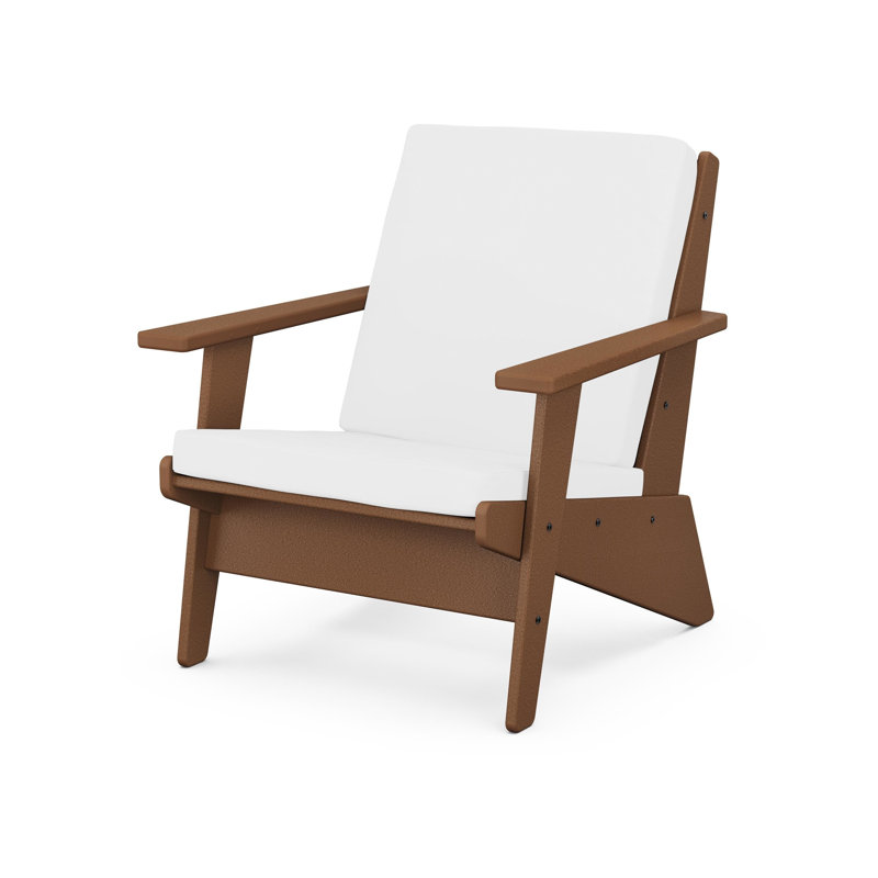 Riviera Modern Lounge Chair, Teak, Navy