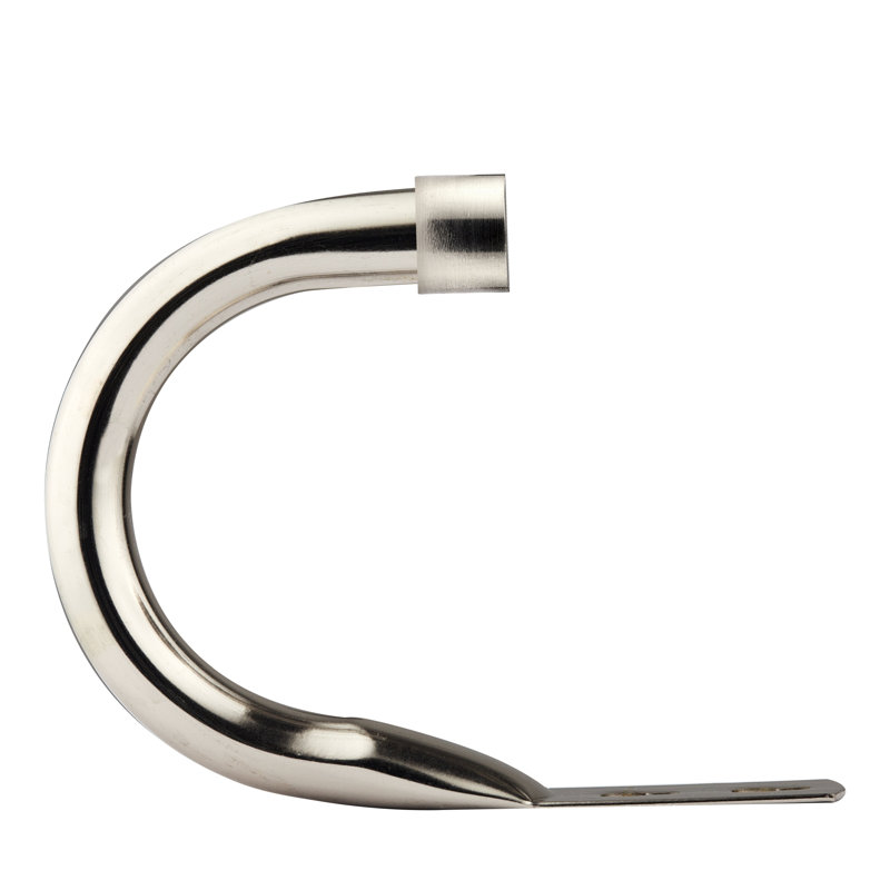 Full Stop Chrome Stainless Steel 20cm Curtain Holdback, Brushed Silver