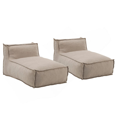 Outdoor Bean Bag Lounge Chair, Light , Set Of 2 by Trule