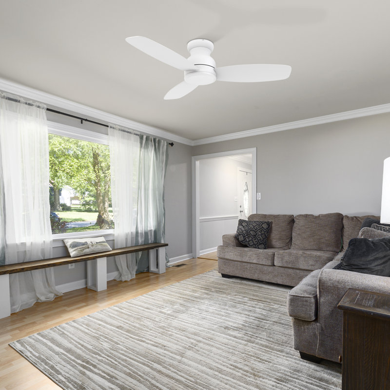 Ventilateur de plafond encastré à moteur à courant continu 48 "sans lumière, télécommande