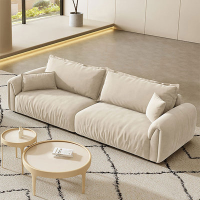 Coussin modulaire en polyester blanc cassé