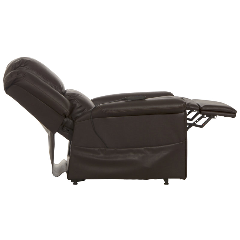 Huggard Power Lift Lay-Flat Recliner with Disinfect-able PU Fabric, Brown Faux Leather