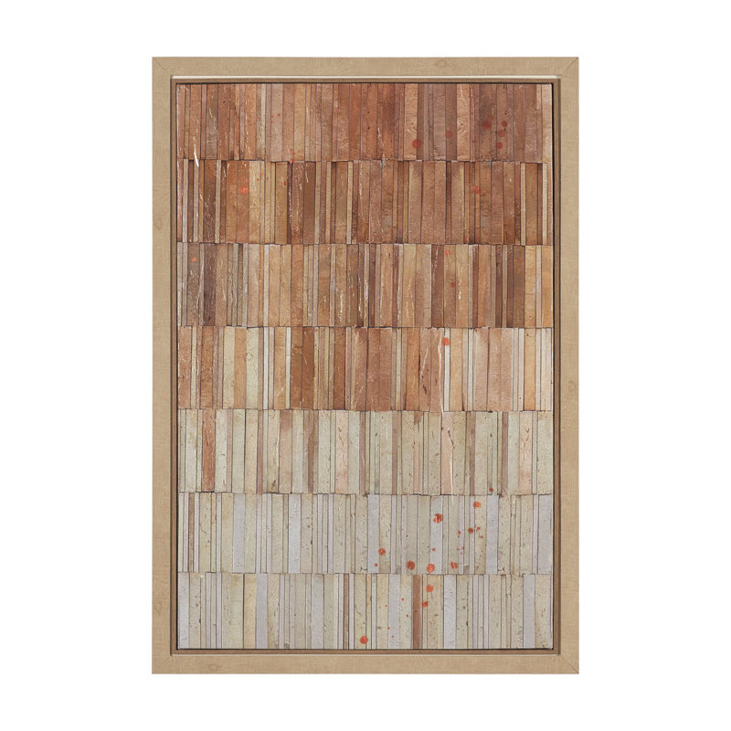 «Kishawna Wall I» par Flora Kouta, toile encadrée texturée à la main, Mur terre cuite II
