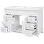 Meuble-lavabo 48 po avec lavabo en résine, 6 tiroirs à fermeture en douceur et portes doubles avec tablettes à 2 niveaux, pieds en pin massif