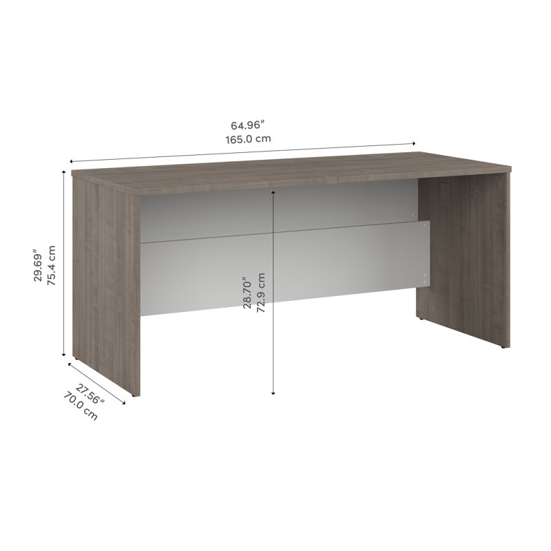 Coquille de bureau Areke 65W., Érable argenté / blanc pur