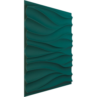 19 5/8"W x 19 5/8"H Ripple EnduraWall Decorative 3D Wall Panel, UltraCover Satin Lagoon (Covers 2.67 Sq. Ft.)