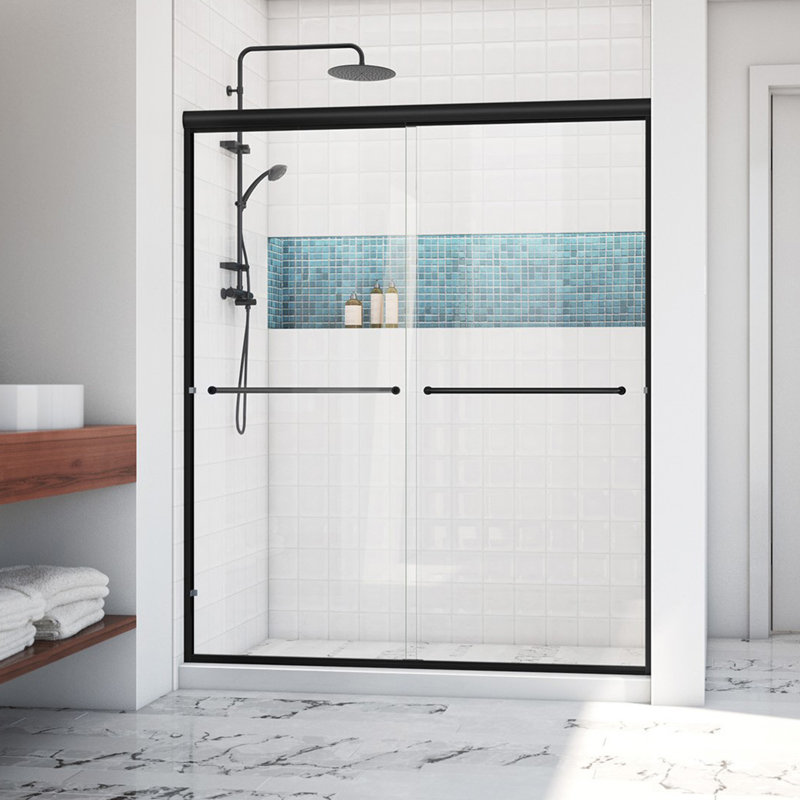 Porte de douche demi-cadre E 56 "x H 75" Ese, Réversible