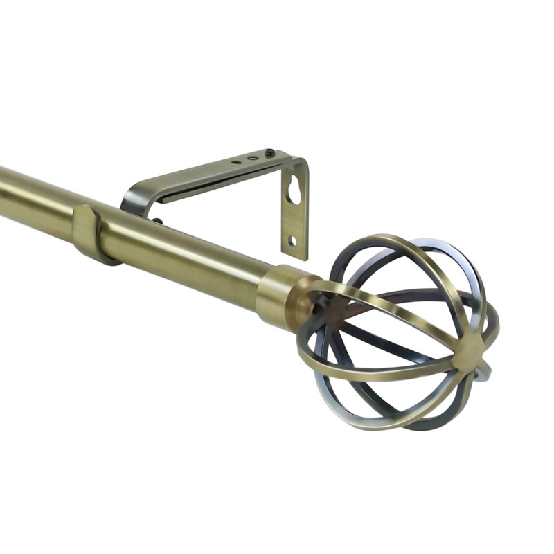Tringle à rideaux simple 0,75 po Valparaiso, H 1 po x l 120 po x P 1 po, Laiton antique