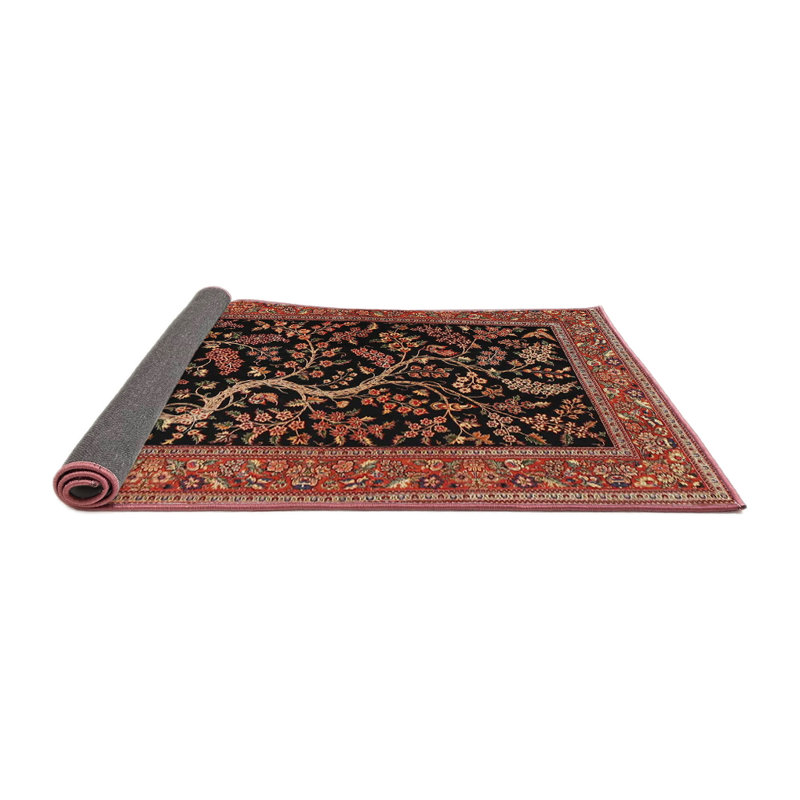 Tapis oriental noir / rouge, Rond 6 pi