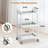 3-Tier Glass Utility Cart Rolling Metal Storage Organizer with Wheels-100824410