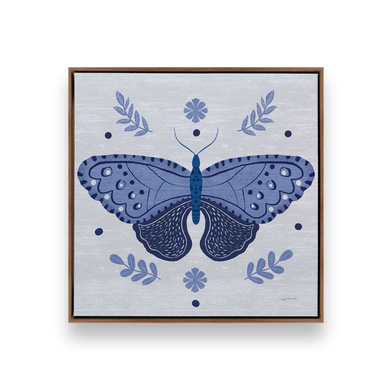 «Simply Butterflies II» par Cheryl Warrick, reproduction d'art, L 30 po x H 30 po, Brun, Toile avec cadre