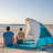 2-3 Person Portable Beach Tent Upf 50+ Sun Shade Canopy Umbrella With Extendable Floor, Beige-102094446
