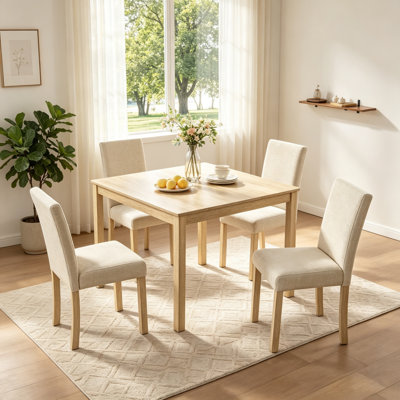5-Piece Dining Table Set with Square Table