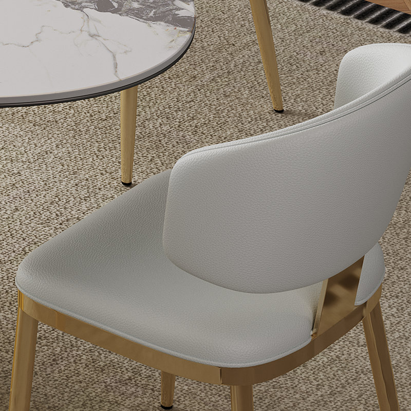 Chaises de salle à manger ergonomiques en cuir synthétique au design moderne pour la cuisine et la salle à manger