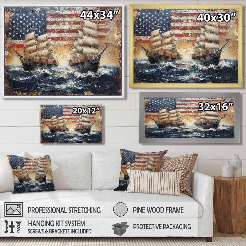 Art mural «Alyca - USA Patriotist», Reproduction encadrée d'une seule photo sans pass, Noir, H 12 po x l 20 po