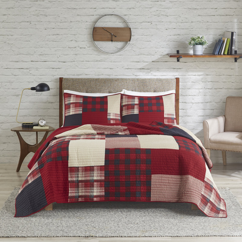 Ensemble de courtepointe surdimensionnée en coton Sunset par Woolrich, Courtepointe double/grand et 2 taies décoratives