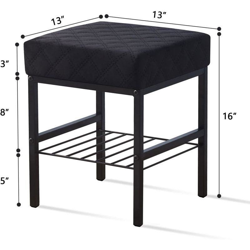 Repose-pieds en velours, Noir