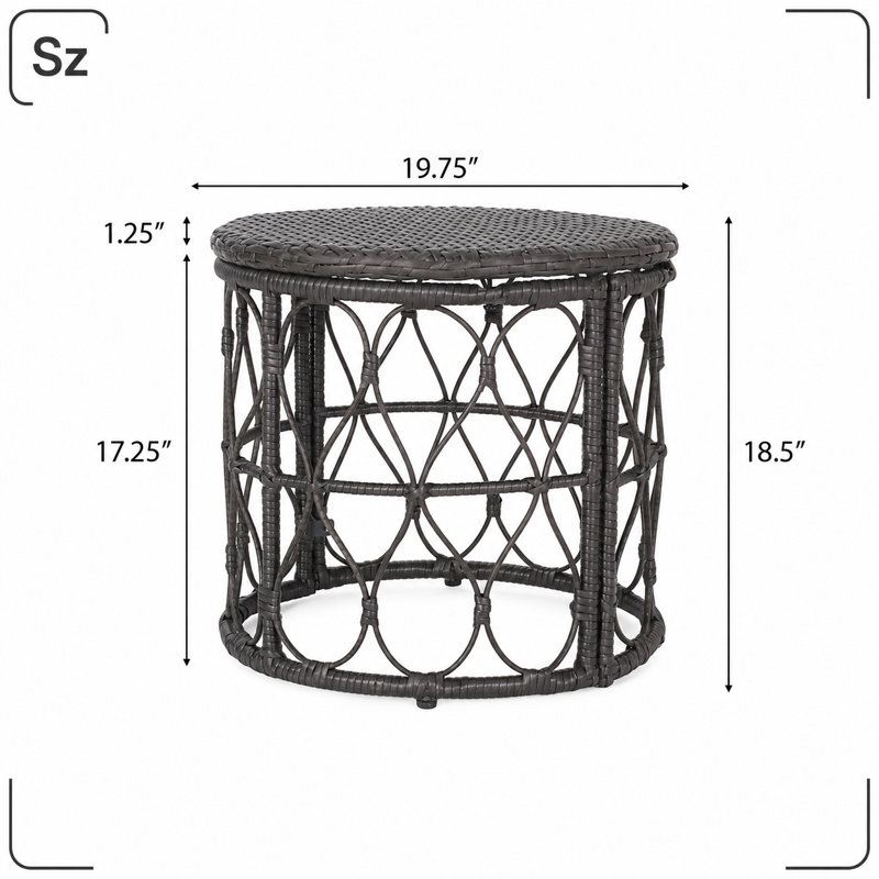 Table d'appoint d'extérieur en osier Boho-Inspired