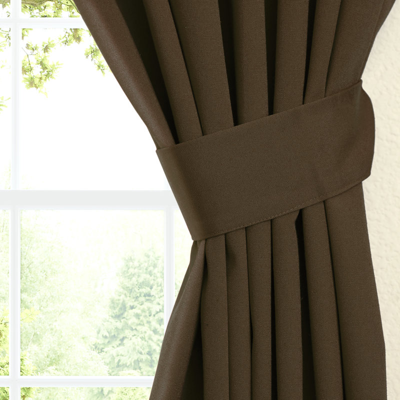 Currahee Cotton Blend Room Darkening Curtain Pair, 52" W x 108" L, Chocolate