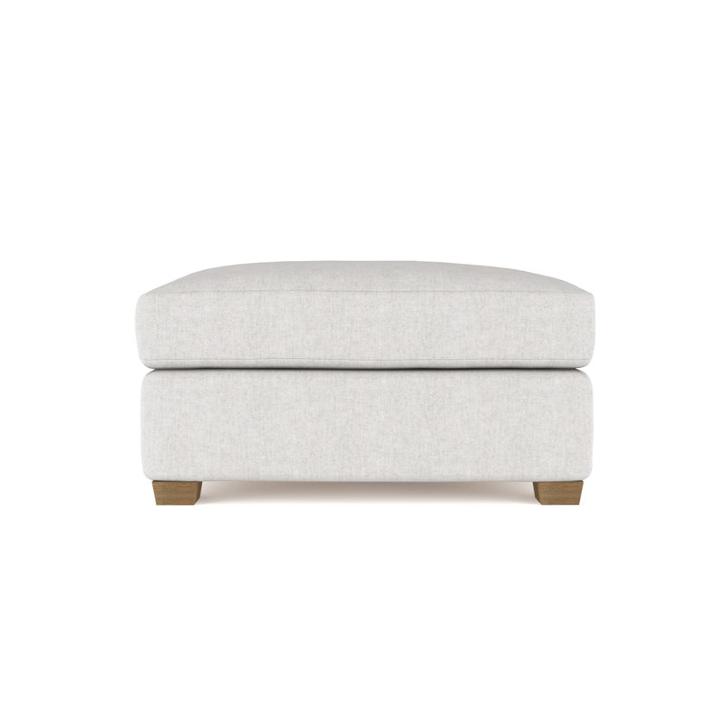 Thompson Ottoman, Plush Velvet Silver Streak, Natural