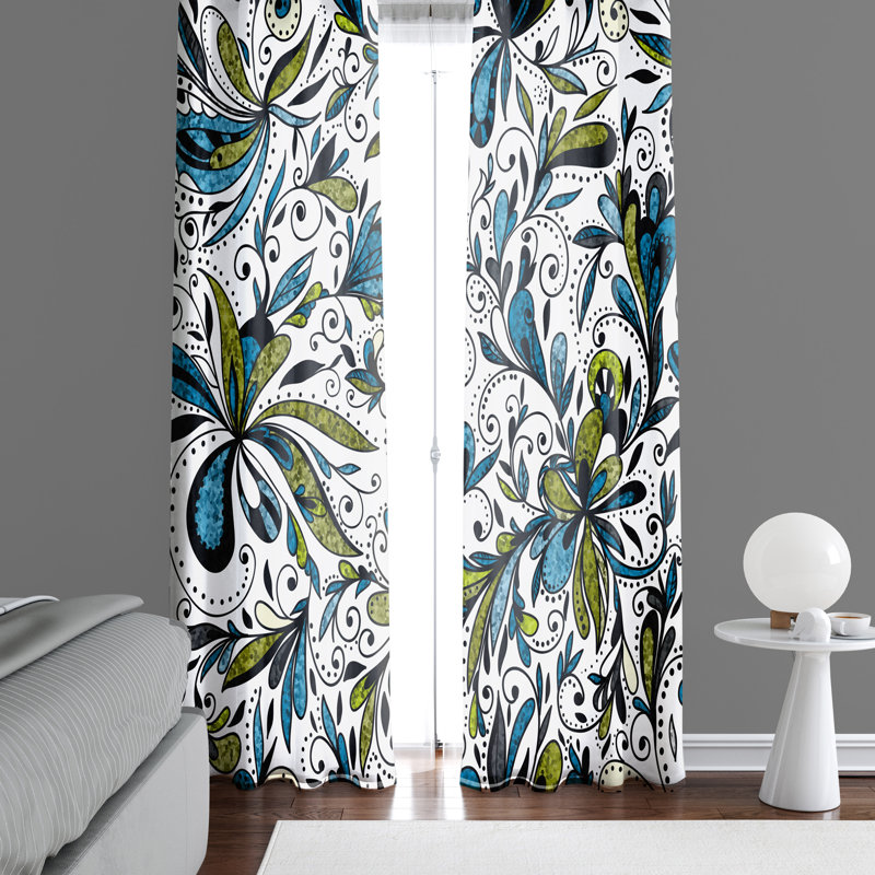 Semi Sheer Curtain Panel Pair, 40" W x 82" L