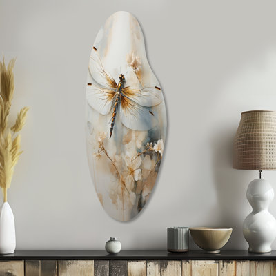 Garnett - Dragonfly Curved Shape Asymmetric Metal Wall Art