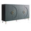 Buffet de luxe, crédence de rangement ronde à 4 portes en relief, console de vestibule moderne avec poignées en métal