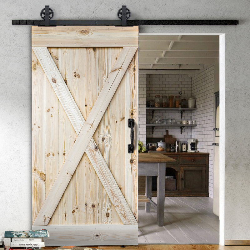 Gaskins Solid Pine Sliding Door Unfinished