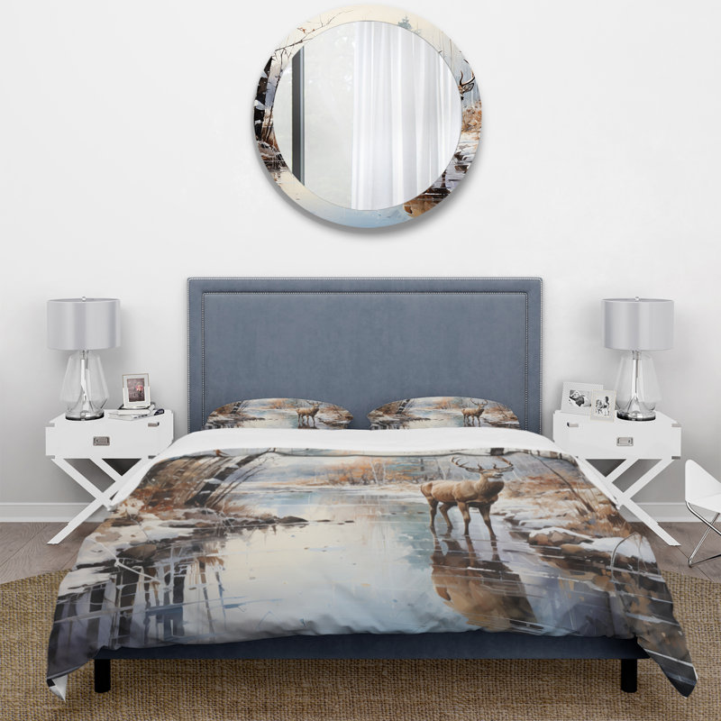 Ensemble de housse de couette en microfibre / polyester Deer Winter Serenade