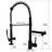 Black And Nickel Kitchen Sink Faucet With Pull Down - Ceramic Filler, Hot Cold Water, , Modern Accessory Style Single Handle, Water Options, Rust-, Contemporary Tap