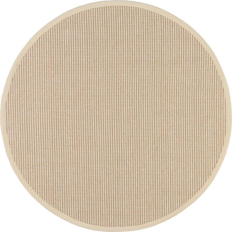 Tapis en jute et laine ivoire Patricia, Rond 6 pi