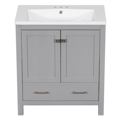 Meuble-lavabo de salle de bain avec lavabo simple, meuble-lavabo encastré et armoire de rangement pour salle de bain