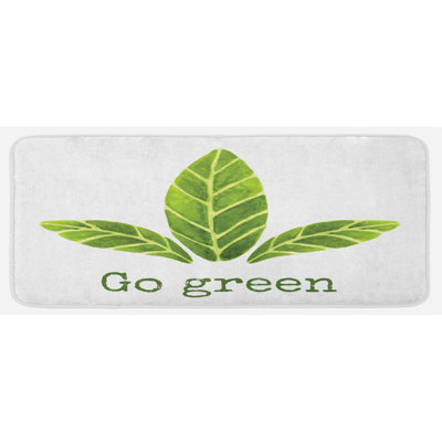 Tapis de cuisine écologique vert à motif aquarelle