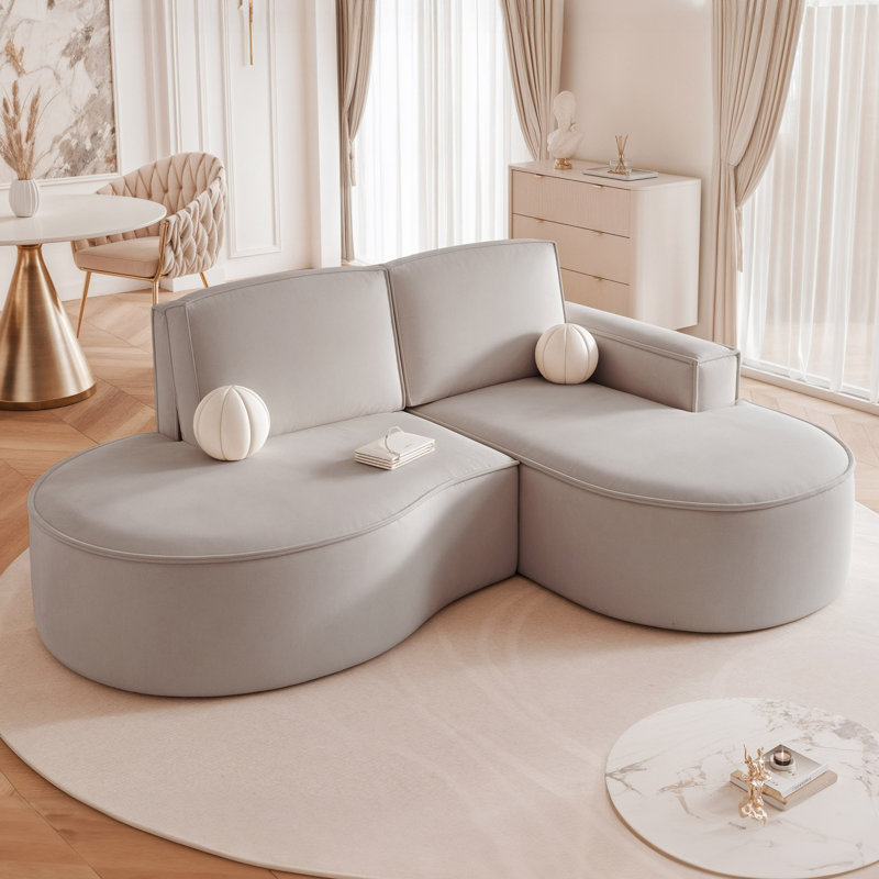 4 Seater Corner Sectional, Light Grey, Right Hand Facing