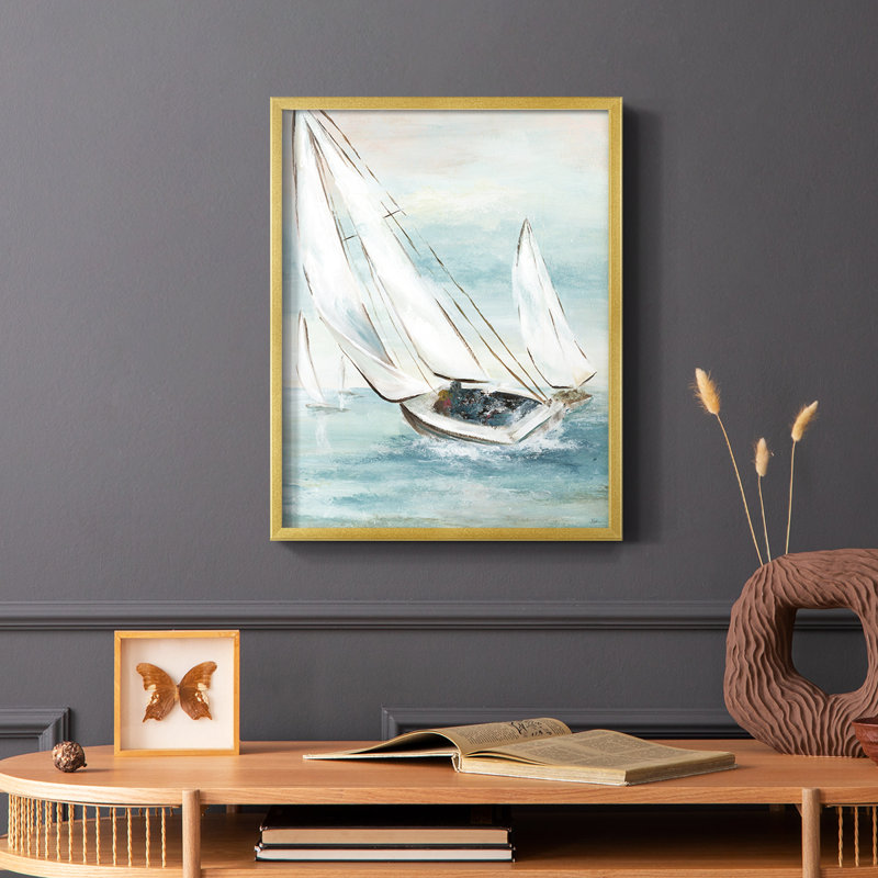 «Catching Wind», reproduction encadrée - bois massif, Or, H 20 po x l 16 po