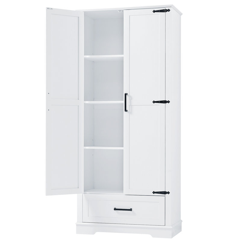 Tall Bathroom Storage Cabinet, Cabinet With Two Doors And One Drawer