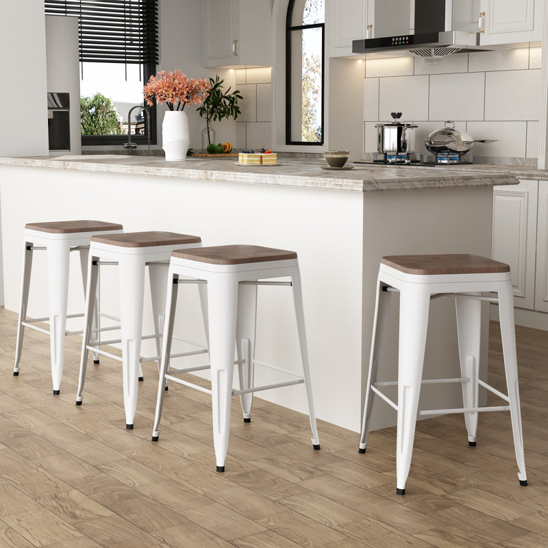 Hartung Counter Stool, Counter Stool (26” Seat Height), Creamy White
