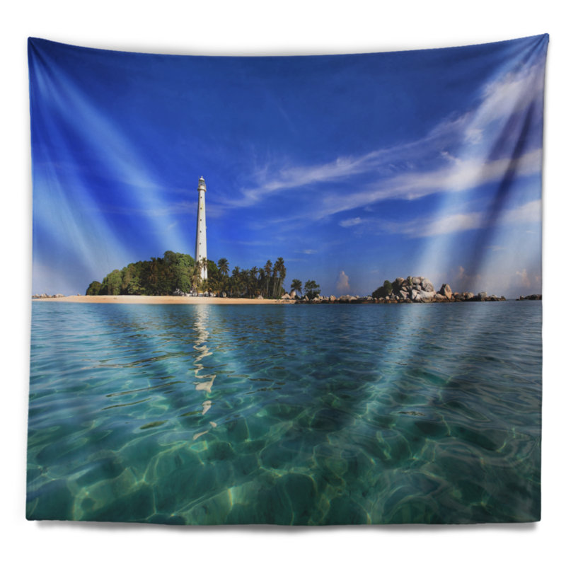 Tapisserie en indonésie seascape lengkuas island, H 32 po x l 39 po