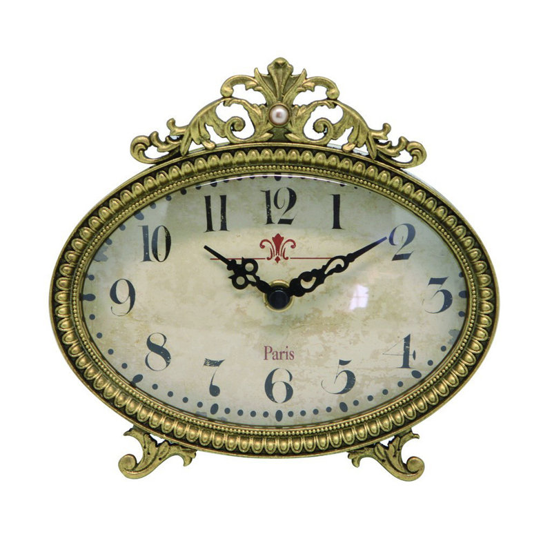 Analog Quartz Movement / Crystal Tabletop Clock, Gold