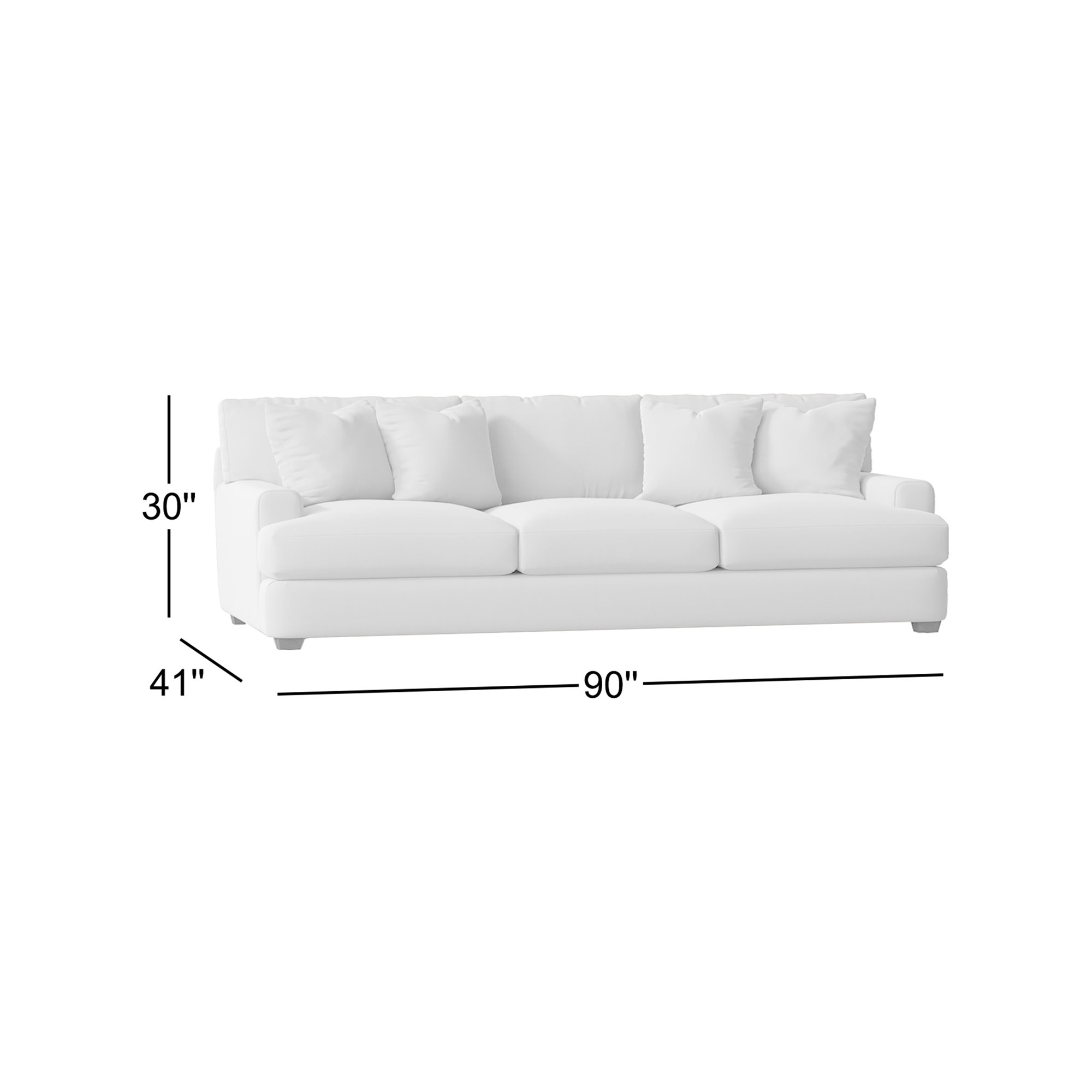 Emilio 90'' Upholstered Sofa, Macc Gray Textured Linen