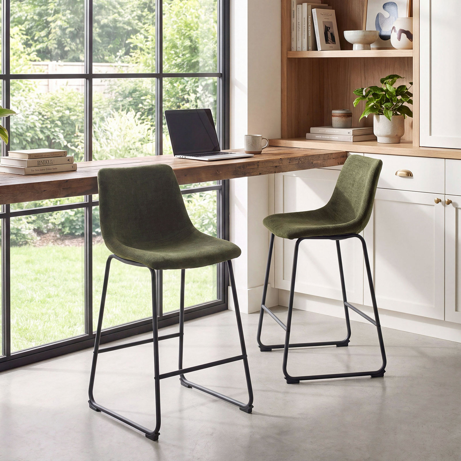 Anke Bar and Counter Stool, Counter Stool (24” Seat Height), Green