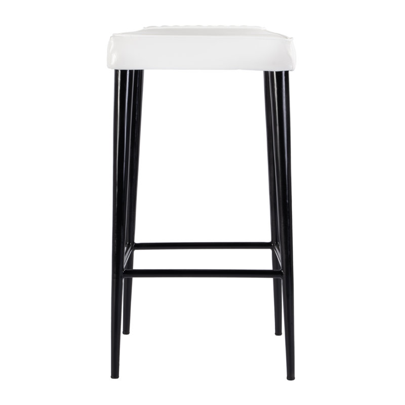 Schlemmer Upholstered Bar Stool, White/Black