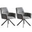Chaises de salle à manger rembourrées 22,5 "avec accoudoirs pivotants modernes en chenille-630840469